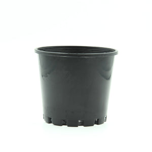 100mm Round Squat Plastic Pot in Black (85mm depth)