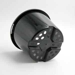 110mm Round Squat Plastic Pot in Black