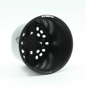 110mm Round Squat Plastic Pot in Black