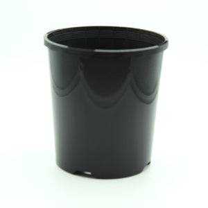 125mm Round Slimline Plastic Pot in Black or White