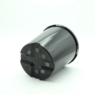125mm Round Slimline Plastic Pot in Black or White