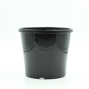 130mm Round Midi Plastic Pot in Black