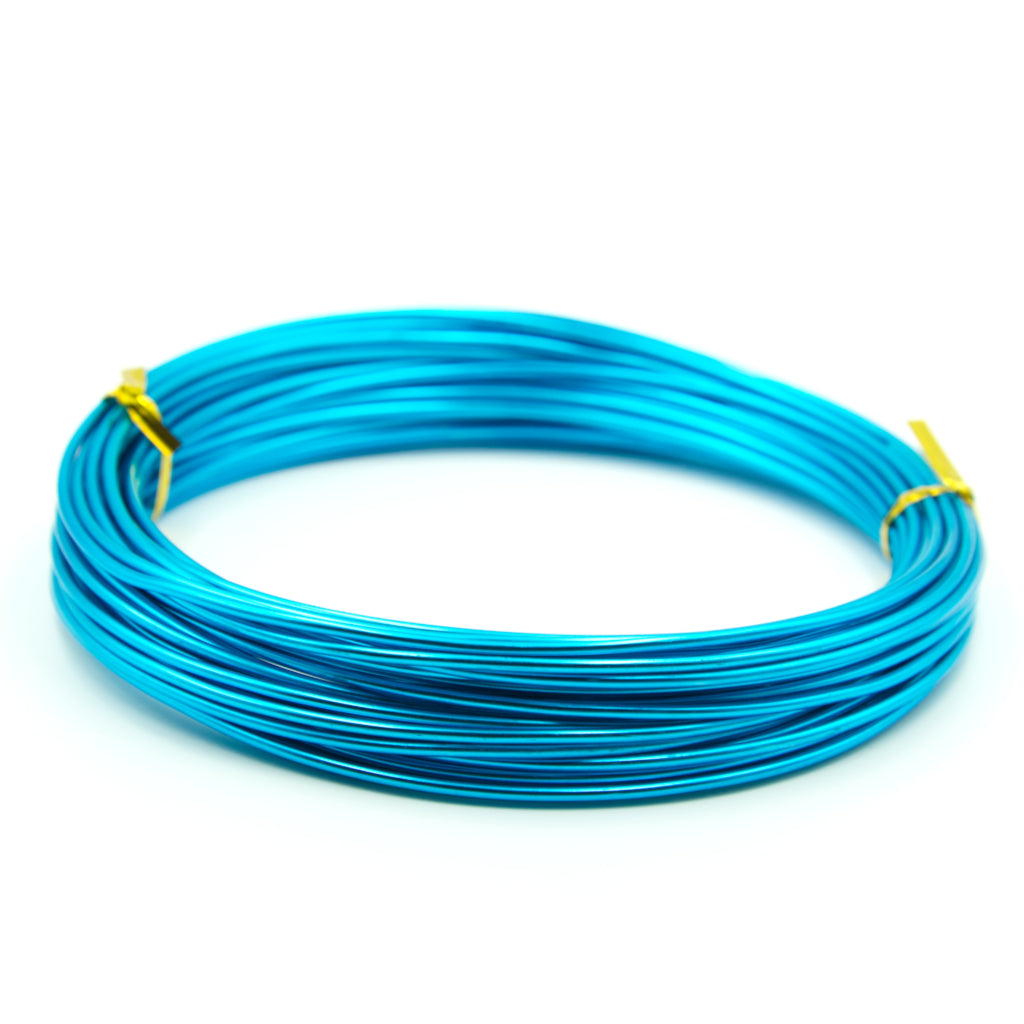 Floral Wire Aluminium 2mm x 12m - Aqua Blue